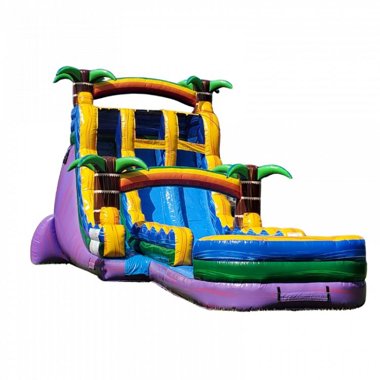 20ft. Goombay Splash Double Lane Water Slide with XL Pool