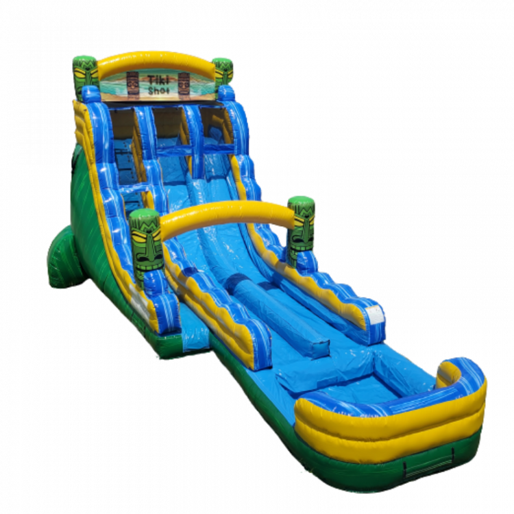 20ft. Tiki Shot Double Lane Water Slide with XL Pool