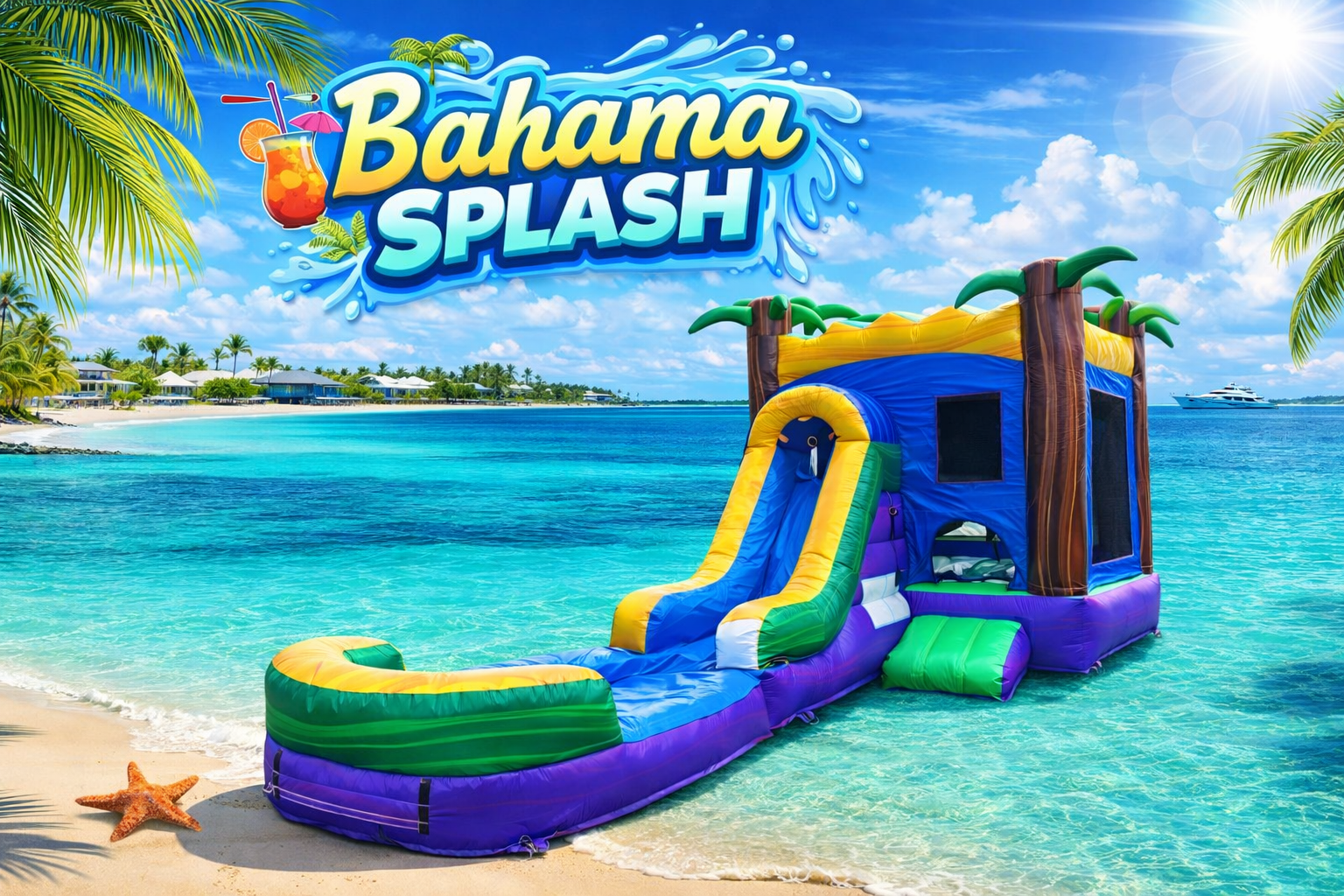 Bahama Splash Wet & Dry Bounce House with Slide