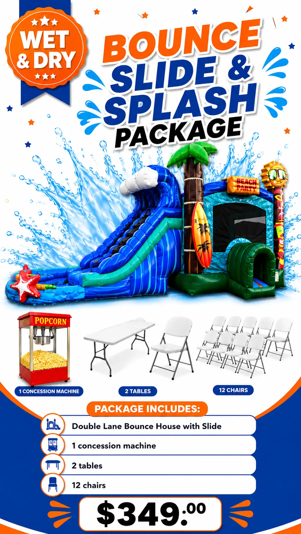 slide and splash package budget friendly v2 Party Packages